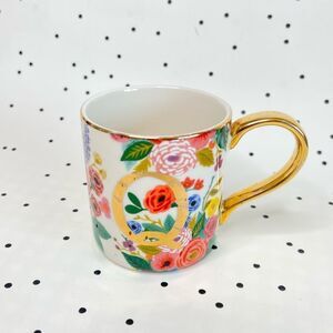 🌺 Anthropologie 🌺 Rifle Paper Co. Garden
Party Monogram Mug letter Q white